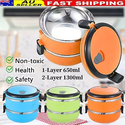 Insulated Trave Warmer Food Container Lunch Box Hot Food Flask Thermos Vacuum • $8.99