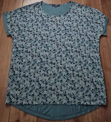 BRAND NEW LADIES WOMENS  Gorgeous Daisy Design Top By Studio In Teal Size 16-18 • £8.99