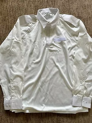 Ex Police White UBA Long Sleeved Shirt Size 16.5 Collar 40-42 Chest Met Style • £19.99