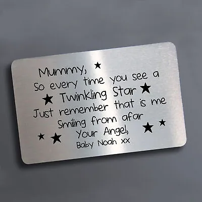 Baby Memorial Gift For Mum PERSONALISED Metal Purse Card Memorial Keepsake • £4.99