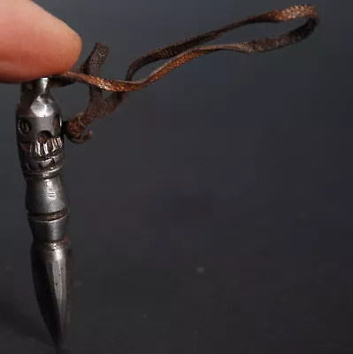 $18.95 • Buy Iron Skull & Vajra Phurba Jue Amulet! Tibetan Buddhist Phurpa Dagger Pendant