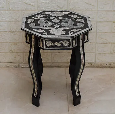 Moroccan Side Table16  Octagonal Wood Bedside Table Pesrian Coffee & End Table • $220