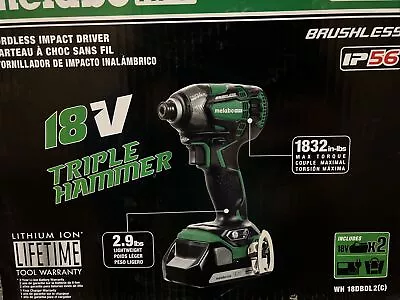 Metabo 18v Triple Hammer Brushless Cordless Impact Driver Wh18dbdl2(c) (eb77) • $65