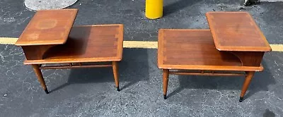 Beautiful Pair Of Mid Century Modern Lane Acclaim Step Two Tier End Side Tables • $509.15