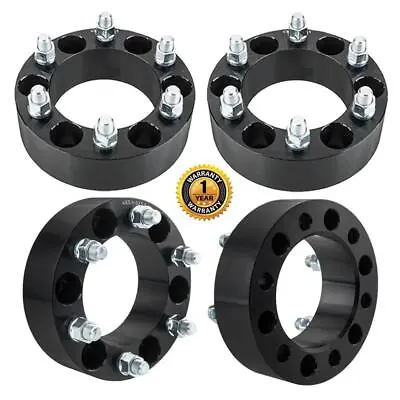 (4) 2 Inch 6 Lug 6x5.5 Wheel Spacers Adapter Black Fits Chevy Silverado Suburban • $70.99