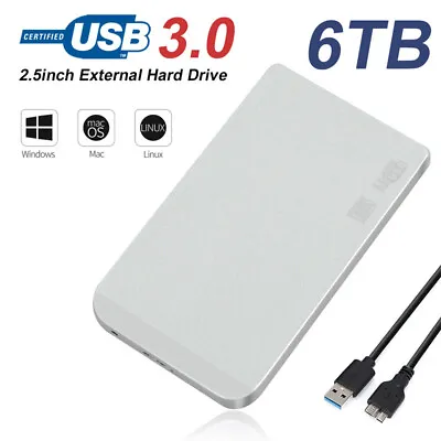 Protable USB 3.0 6TB Mobile Hard Disk High Speed Transmission Drive Laptop PC • $38.06