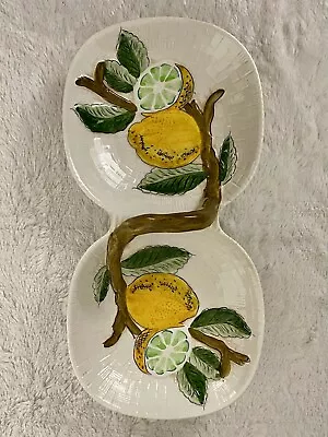 Vintage Lemon Tree Serving Dish Hand Painted Made In Portugal W/ Handle 13 X6.5  • $14.95