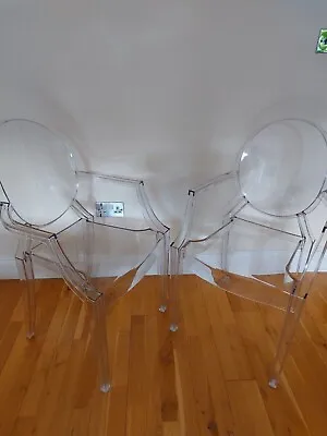 Philippe Starck For Kartell: 2 X 'Louis Ghost' Chairs - Made In Italy. • £365