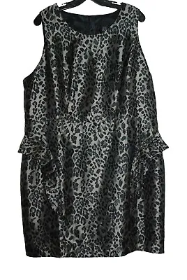 $40 • Buy ~~ASOS CURVE ~ Classy Animal Print Peplum Dress - Size 20 ~ Excellent Condition