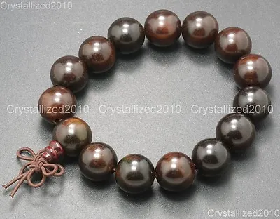 Natural Mahogany Wood Round Ball Beads 10mm 12mm 15mm 18mm 20mm Healing Bracelet • $3.28
