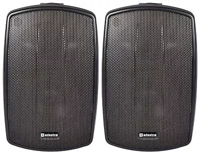 Pair Indoor / Outdoor Background Speakers 3  30W Garden Kitchen Home Black • £59.92