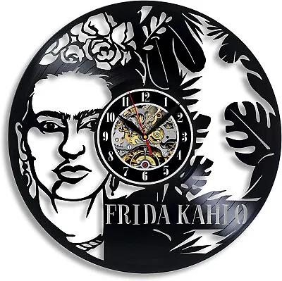 Frida Kahlo Vinyl Record Wall Clock Gift Surprise Ideas Friends Birthdays  • $16.97