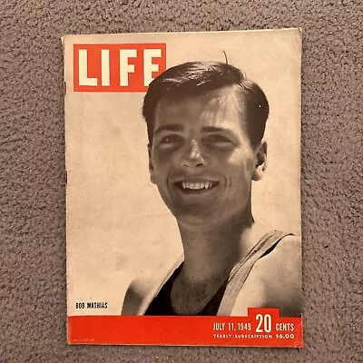 Vtg Life Magazine July 11 1949 Bob Mathias Olympic Gold Medalist World War II • $20