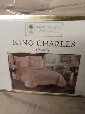 Historic Charleston King Charles Modern Farmhouse  Matelasse Coverlet Birch • $59.95