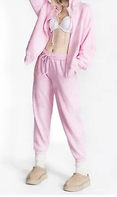 Victoria’s Secret Pink Ivy Fleece Campus Sweatpants Spring Orchid Size M Nwt • $43