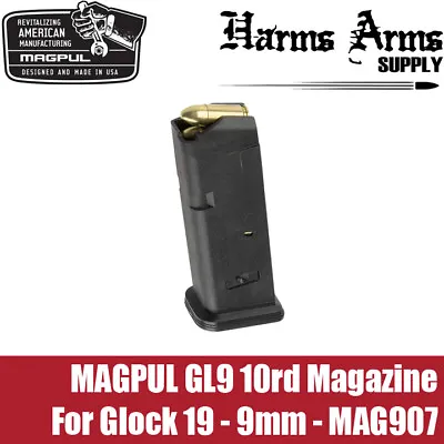 Magpul Glock Magazine 10rd For Glock 19 9mm 10rd Compliant G19 MAG907 GL9 • $18.99