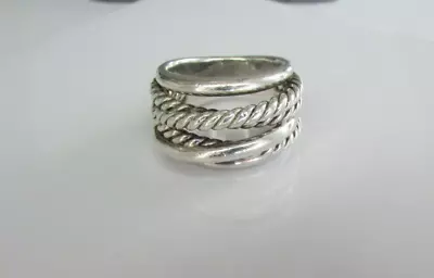 David Yurman Sterling Silver Crossover Ring Size 8 • $180