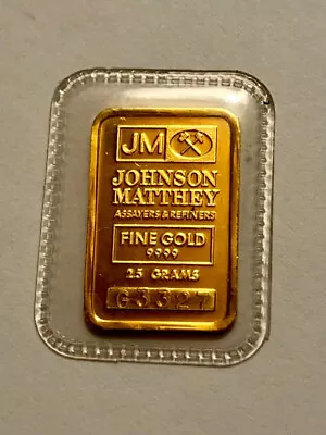 Scarce 2.5 Gram Johnson Matthey 9999 Fine Gold Minted Bar / Mint Sealed #G3327 • $411.50