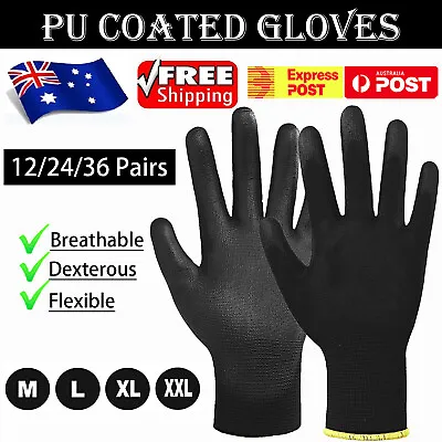 PU Coated Work Safety Gloves General Purpose Mechanic Construct Hand Protection • $23.20