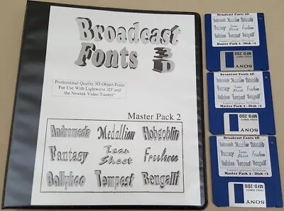 Broadcast Fonts 3D MP2©1991 Fo Commodore Amiga LightWave 3D NewTek Video Toaster • $59.98