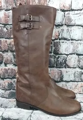 J.CREW Boots Womens Sz 9 Brown Leather Knee High Made In Italy  • $51