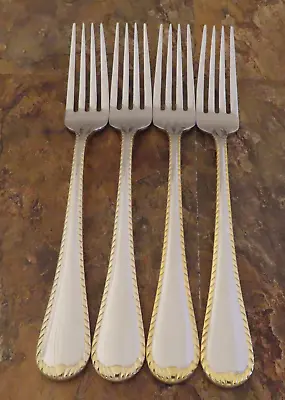 Mikasa Cameo Gold 4 Dinner Forks 18/10 Stainless Flatware Vietnam Lot B • $18.99