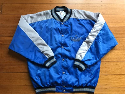 $49.99 • Buy VINTAGE 80s 90s Adidas BOMBER JACKET UNISEX BLUE RARE MADE IN AUSTRALIA LARGE