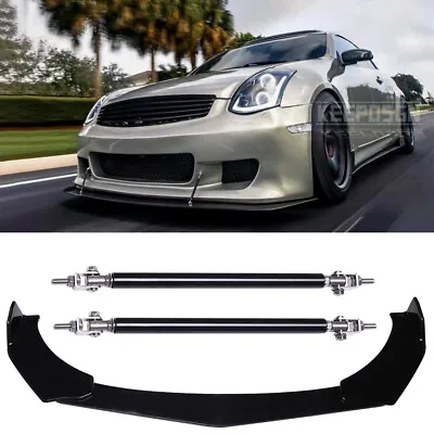 For Infiniti G35 G37 Sedan Coupe Front Bumper Lip Splitter Spoiler + Strut Rods • $65.82