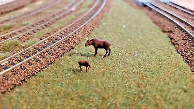 N Scale Bull Moose Cow & Calf Moose Combo 1:160 Scale Model Railroad Painted • $12.40