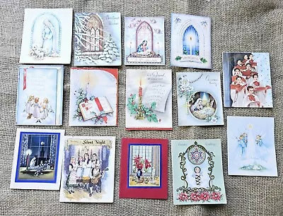 Vintage Christmas Card Spiritual Religous Birth Of Jesus Lot Of 14 Used • $10.99