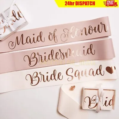 3 Colours Gold Team Bride Hens Party Sash Sashes Night Bachelorette Bridal AUS • $3.95