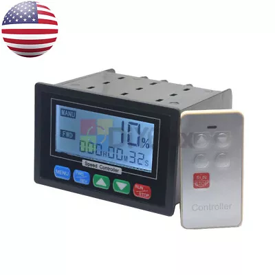 LCD Digital PWM DC Motor Speed Controller DC 10V-55V With Remote Control US • $31.06