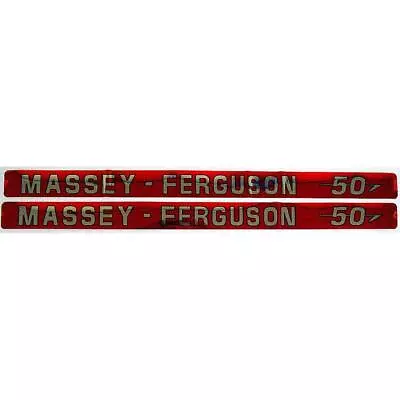 DEC406 MF 50: Mylar Decal Hood Set Only - Fits Massey Ferguson Model 50 • $82.99