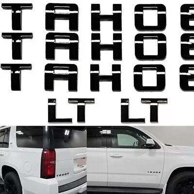 For TAHOE LT Black Letter Emblems Fit Chevrolet Door Badges Nameplate Tailgate • $24.59