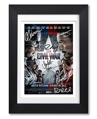 Captain America Civil War Movie Cast Signed Poster Print Photo Film Gift Marvel • £7.99