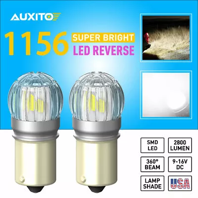 AUXITO Super Bright LED 1156 P21W 7506 Reverse Backup Light White Bulb 2PC 6000K • $13.99