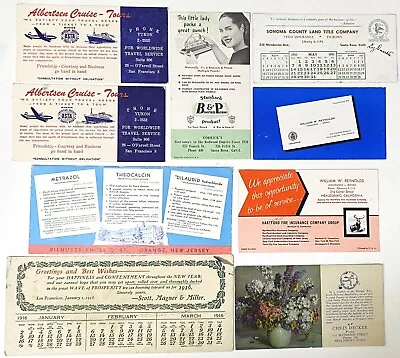 9 Vtg 1916-1961 Ink Blotters San Francisco Santa Rosa  Healdsburg CA & Orange NJ • $7.99