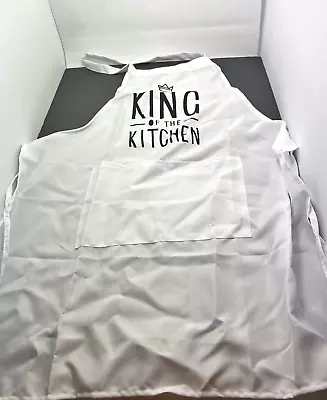 Men's Cooking Apron White & Black  King Of The Kitchen Novelty Chef Aprons • $14.95