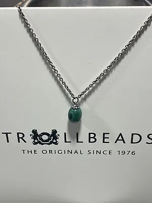 $150 • Buy Authentic Trollbeads Fantasy Necklace With Malachite 35.4”