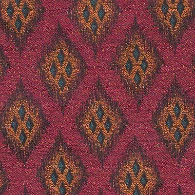 Malay Jacquard FR Ikat Fabric Magenta | Woven Tribal Soft Furnishings Upholstery • £1.95