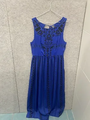 Portmans Womens Blue Maxi Dress Sleeveless Polyester Zip Size 12 • $19.99
