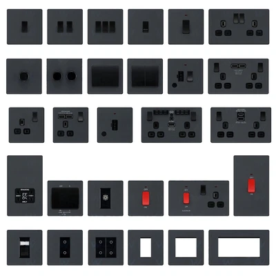 £13.52 • Buy BG Evolve Matt Grey Screwless Switches & Sockets Black Insert Full Range