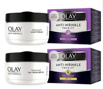 £13.95 • Buy Olay Anti-Wrinkle Firm & Lift SPF 15 Day And Night Cream 50ml Bundle Set