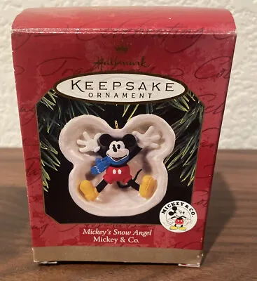 1997 MICKEY'S SNOW ANGEL DISNEY HALLMARK KEEPSAKE ORNAMENT Mickey Mouse • $12.95