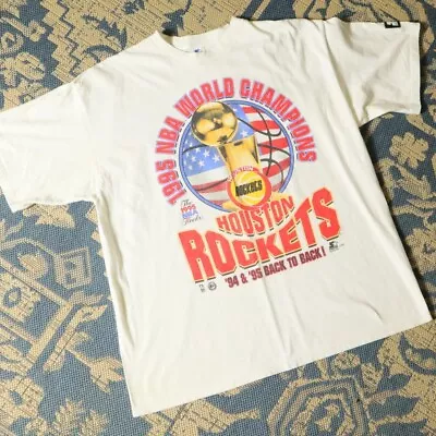 Vintage Houston Rockets 94’ 95’ Back To Back Championship Starter T-Shirt 1995 • $40