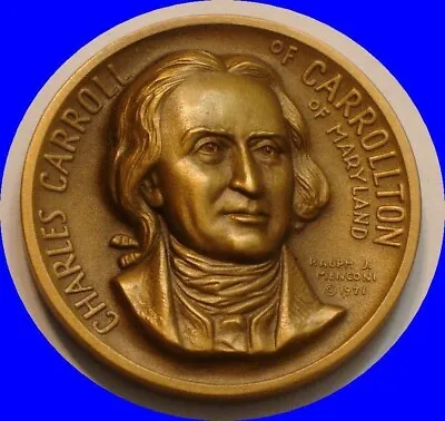 NOS Charles Carroll - High Relief Bronze Medal Medallic Art Co NY • $12.77