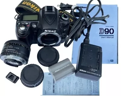 Nikon D90 DSLR Camera + Nikkor 50mm 1:1.8D + 75-300 1:4.5-5.6 Lenses Great • $260