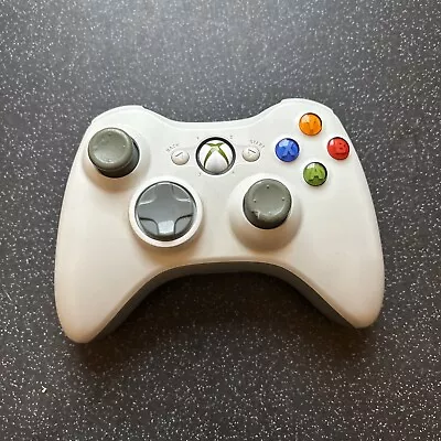 Official Xbox 360 Wireless Controller Gamepad - White- No Battery Cover #95 • £11.50