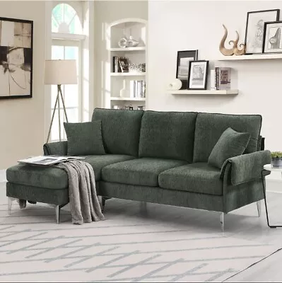 Convertible Sectional Sofa Modern Chenille Fabric Sectional SofaL-Shaped Couch • $523.22