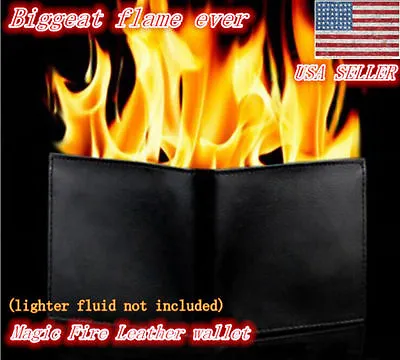 Magic Trick Fire Flaming Wallet Leather Street Show Close Up Magic Pros-See Demo • $13.99